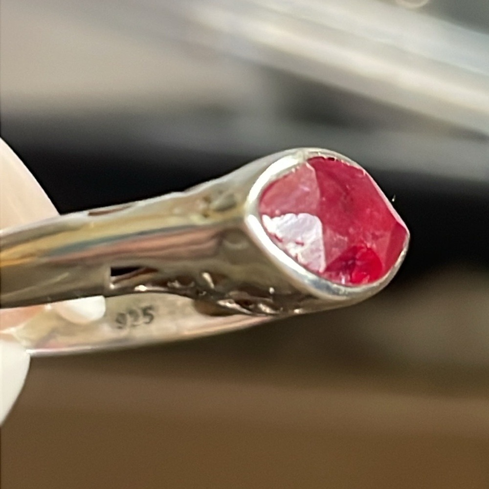 Sterling Silver 925 Ruby Ring - image 3